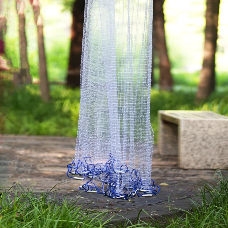 Lawaia Hand Cast Net Aluminum or Blue Plastic Ring Folding Network Steel Pendant Monofilament Nylon Fishing Line Fishnet Trekker Essentials