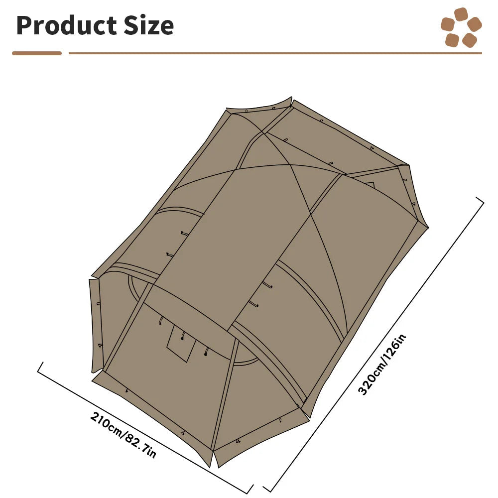 2 Person Hot Tent with Stove Jack – 4 Season Waterproof Camping Tent with Snow Skirt & Extended Vestibule Trekker Essentials