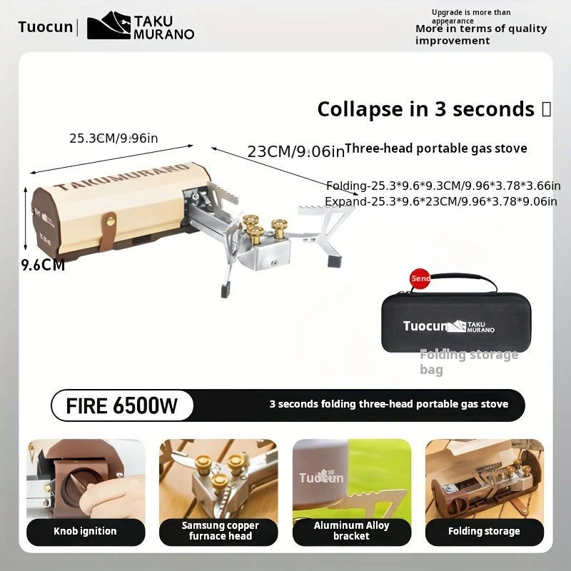 Portable Folding Cassette Gas Stove – Compact Outdoor Cooker for Camping & Hiking