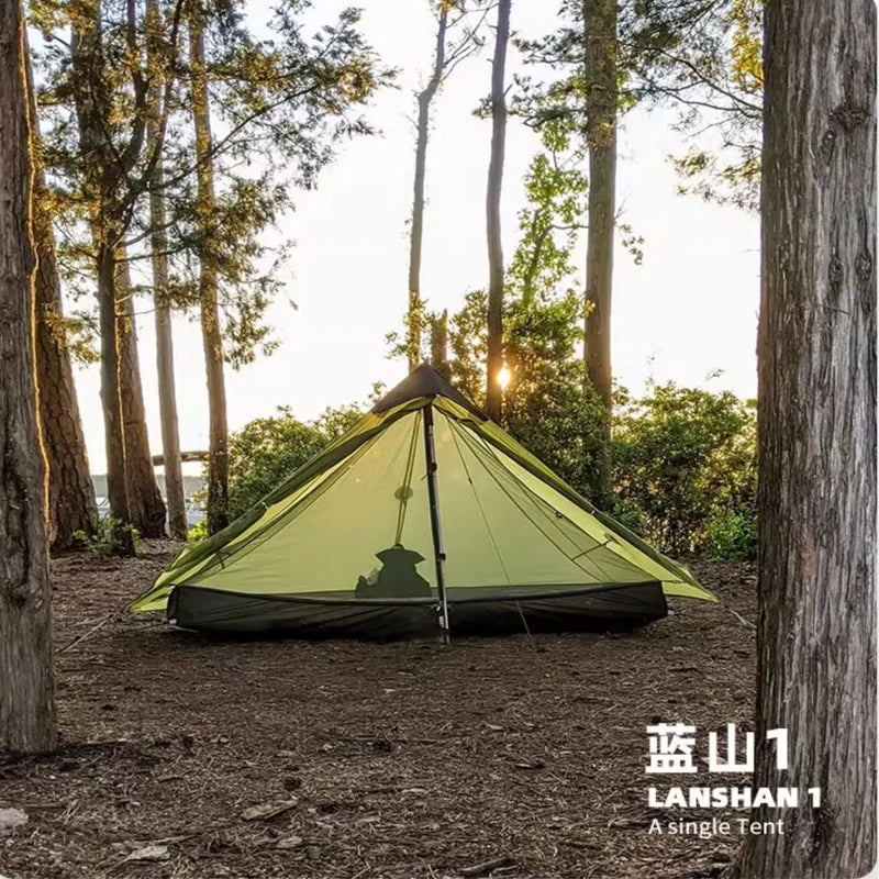 FLAME’S CREED Lanshan 1 Ultralight Tent – 1 Person 15D Silnylon Backpacking Shelter (4-Season, Double Layer) Trekker Essentials