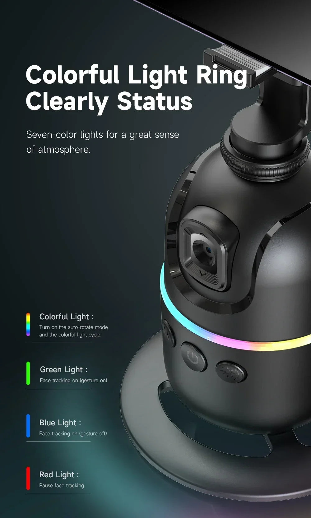 360° Auto Face Tracking Gimbal Tripod with Gesture Control & Remote