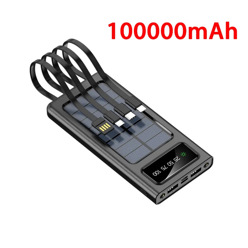 200000mAh Solar Power Bank – Ultra Capacity Portable Charger with Fast Charging, LED Light & Wireless Charging Trekker Essentials