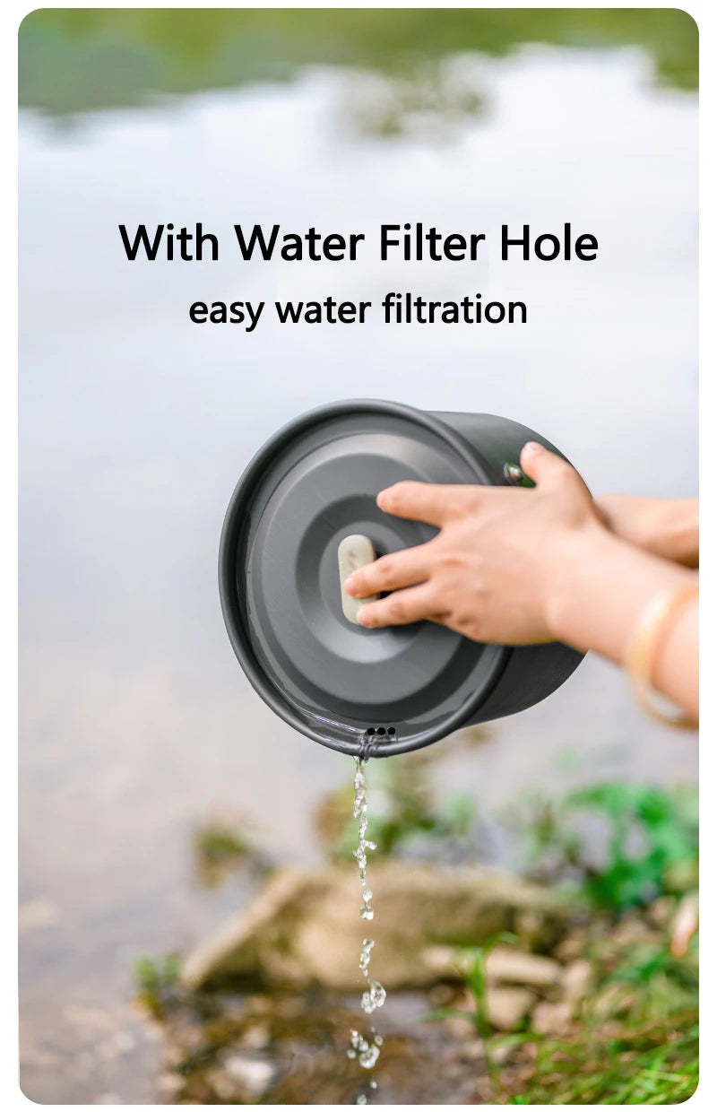 Compact Camping Cookware Set – Non-Stick Aluminum Outdoor Cooking & Picnic Kit with Teapot for 2–4 Persons