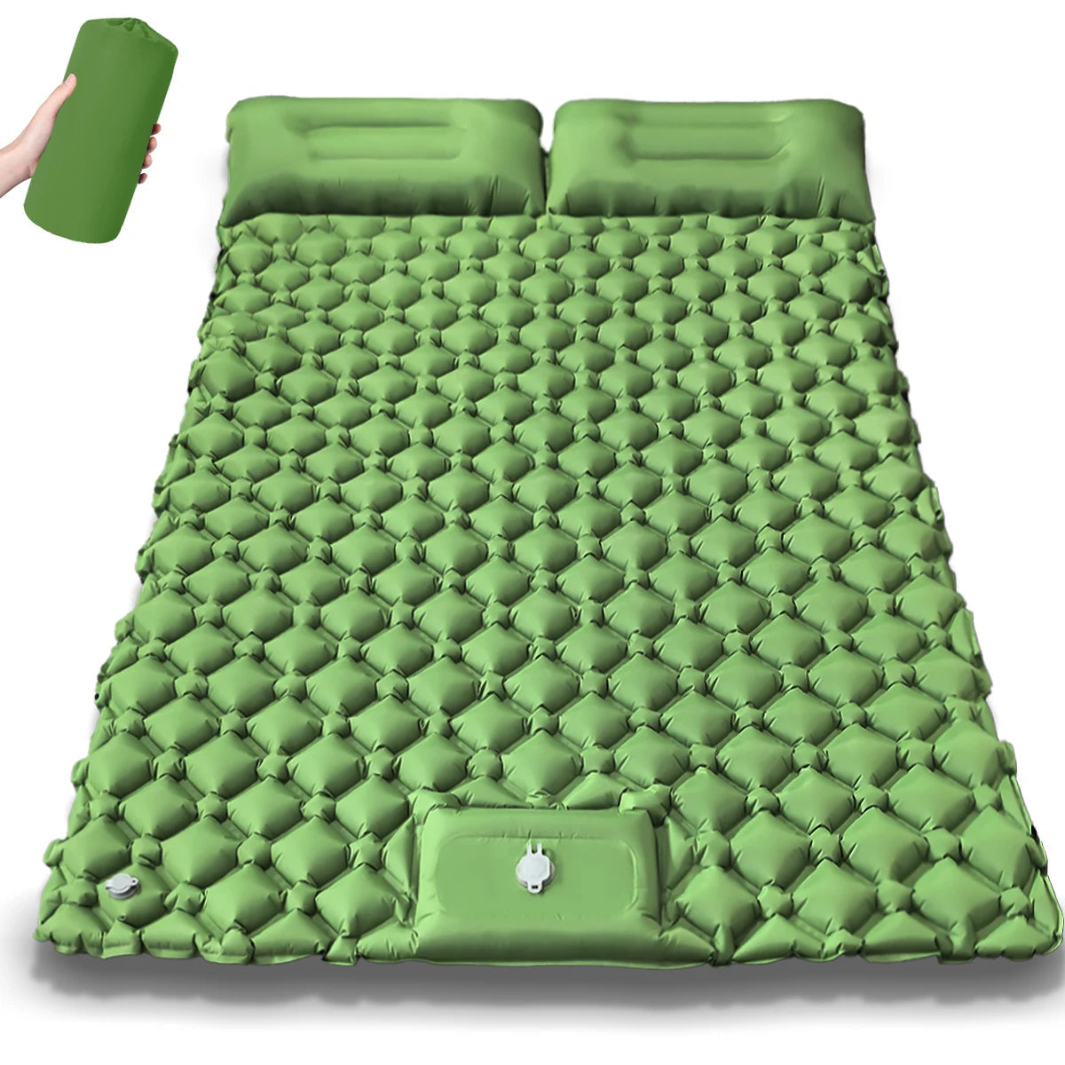 Double Inflatable Camping Mattress – Extra Wide Ultralight Sleeping Pad with Built-in Pump for Camping & Travel Trekker Essentials