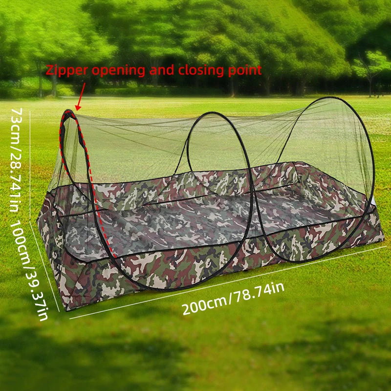 Pop-Up Mosquito Net Camping Tent – 2-Person Insect-Proof Shelter for Outdoor Travel & Cycling Trekker Essentials