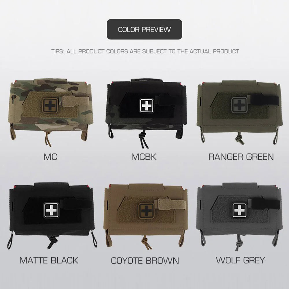 Camo Style MD2 Compact Trauma Kit Tactical IFAK Medical First Aid Pouch Outdoors Hunting Camping Patrol Survival Equipment Trekker Essentials