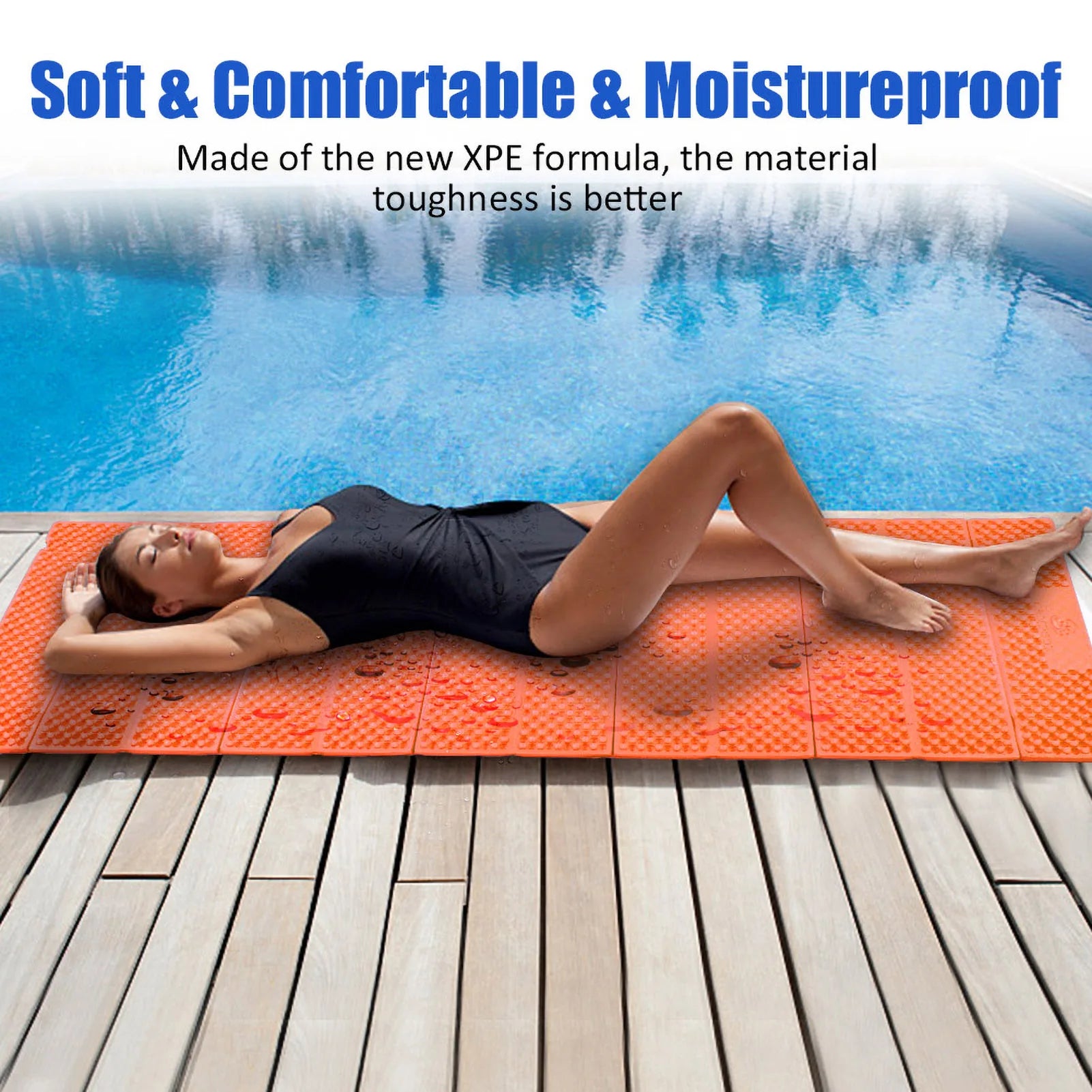 Folding Foam Camping Mat - Waterproof XPE Sleeping Pad for Outdoor Beach & Tent Use