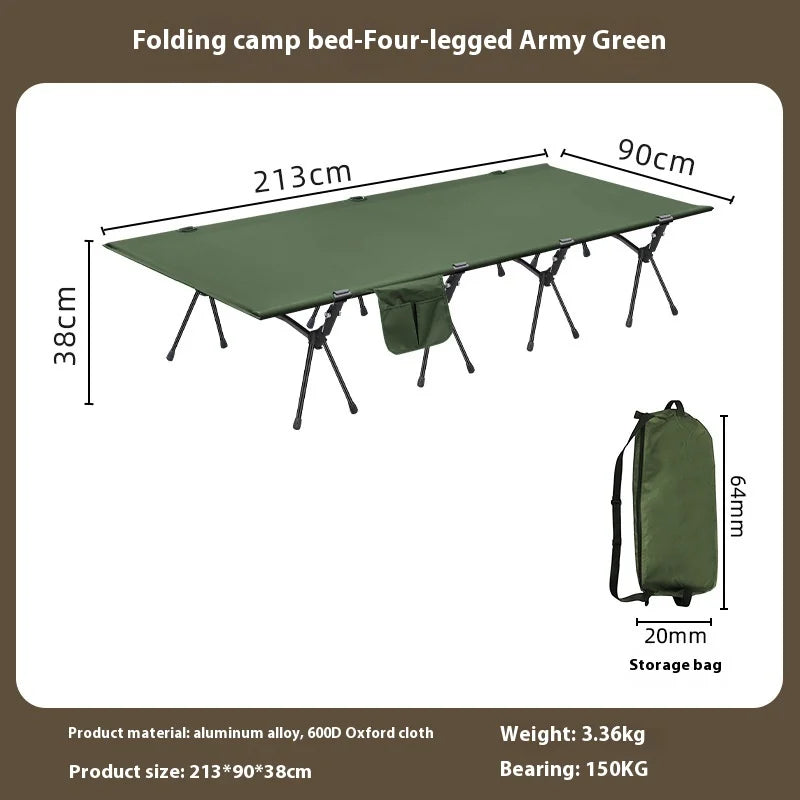 Lohascamping 90cm widen Camping cot Ultralight Portable High-low dual-purpose folding Bed Backpacking Travel hiking Sleeping Cot