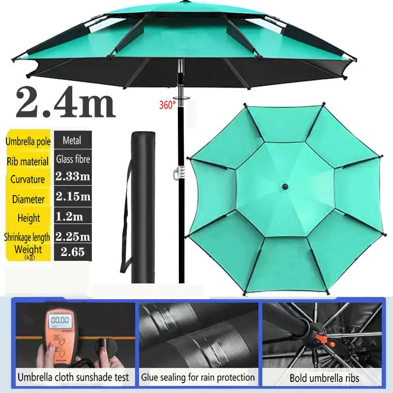 Fishing Umbrella Outdoor Sunshade Protector Thickened Version Beach Camping Backyard Large Parasol Waterproof Outdoor Umbrella Trekker Essentials