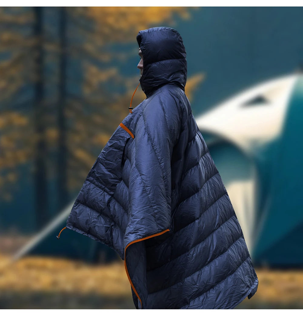 All-Season Wearable Sleeping Bag: 3-in-1 Poncho, Camping Blanket & Envelope Sleeping Bag for Adults