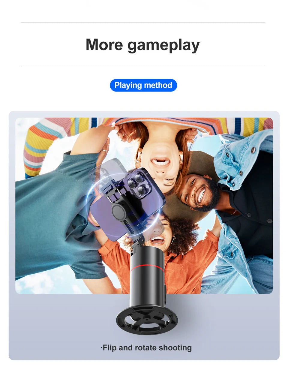 360° Rotating Phone Gimbal with 1.5M Selfie Stick & Face Tracking – Stabilizer for TikTok, Vlogging & Live Streaming