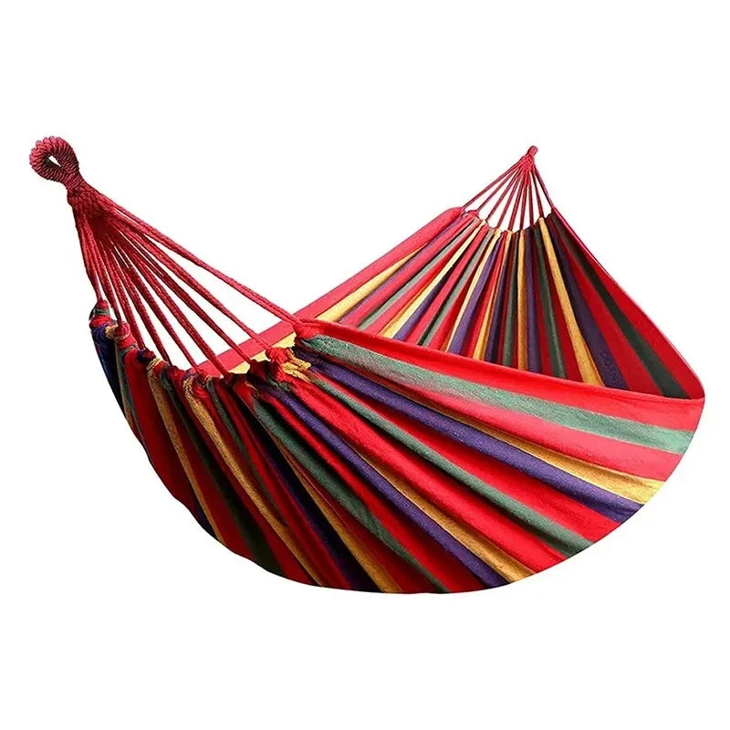 WESTTUNE Outdoor Canvas Hammock Camping Swing Hammock with Tree Ropes Load-bearing Up to 200kg Perfect for Garden Patio Backyard Trekker Essentials