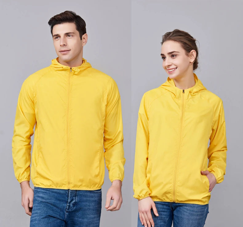 JNLN Men Women Hiking Jackets Waterproof Sun Protective Windbreaker Unisex Camping Climbing Outdoor Rain Coat Portable Clothes Trekker Essentials