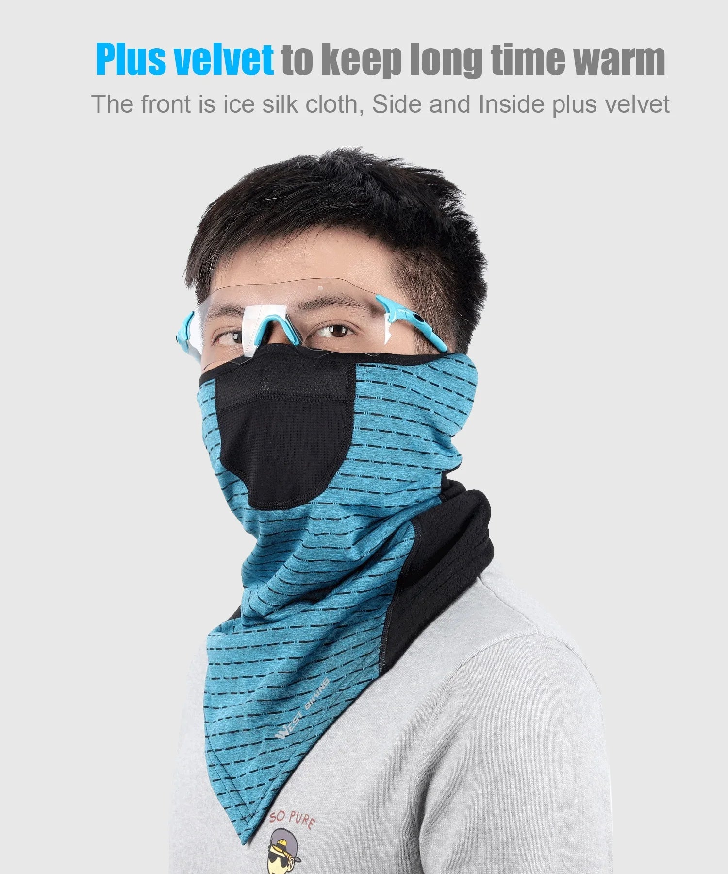 WEST BIKING Winter Windproof Ski Warm Mask Fleece Running Fishing Hiking Scarf Cycling Motorcycle Neck Warmer Thermal Sport Gear Trekker Essentials