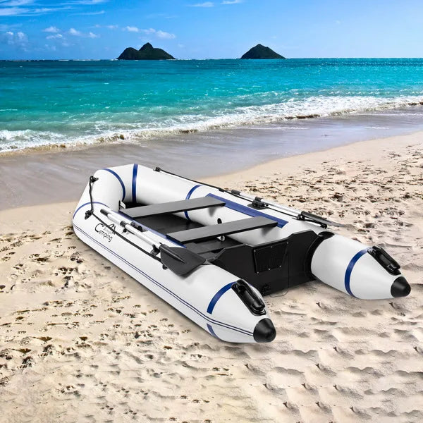 10ft Heavy-Duty Inflatable Boat with Hard Deck, 330kg Capacity for Fishing & Recreation
