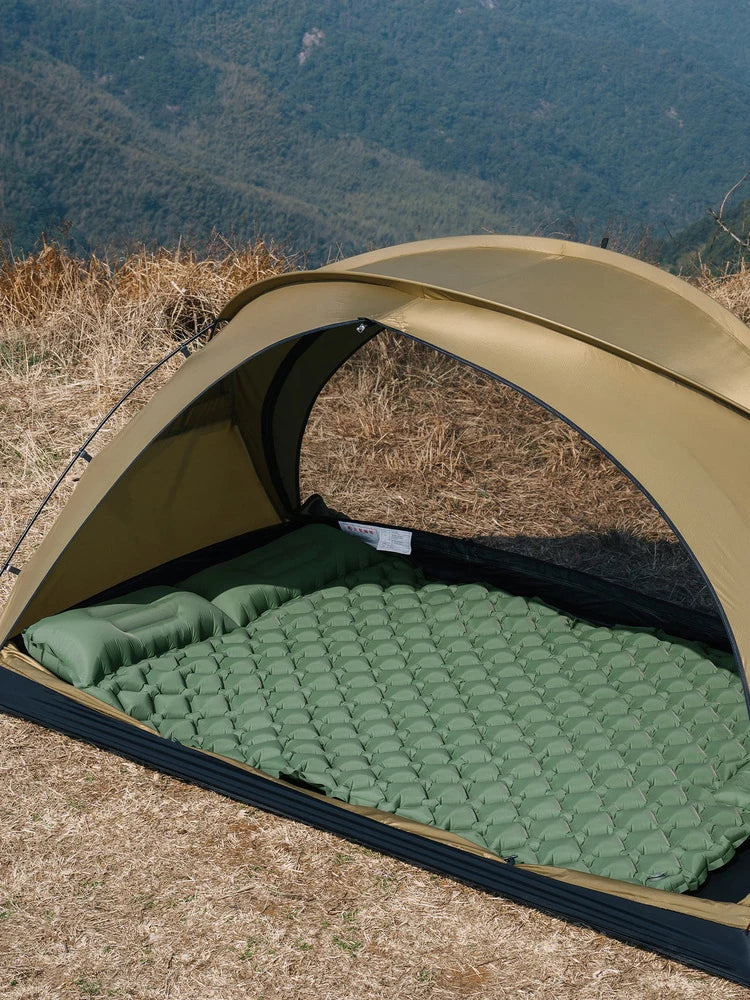 Double Inflatable Camping Mattress – Extra Wide Ultralight Sleeping Pad with Built-in Pump for Camping & Travel Trekker Essentials