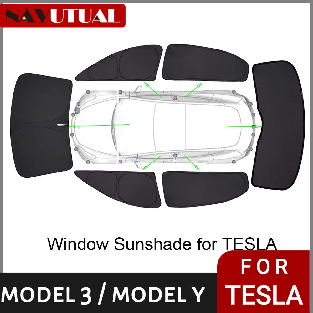 Tesla Model 3 & Model Y Privacy Sun Shade – Custom-Fit Car Window Sunshade