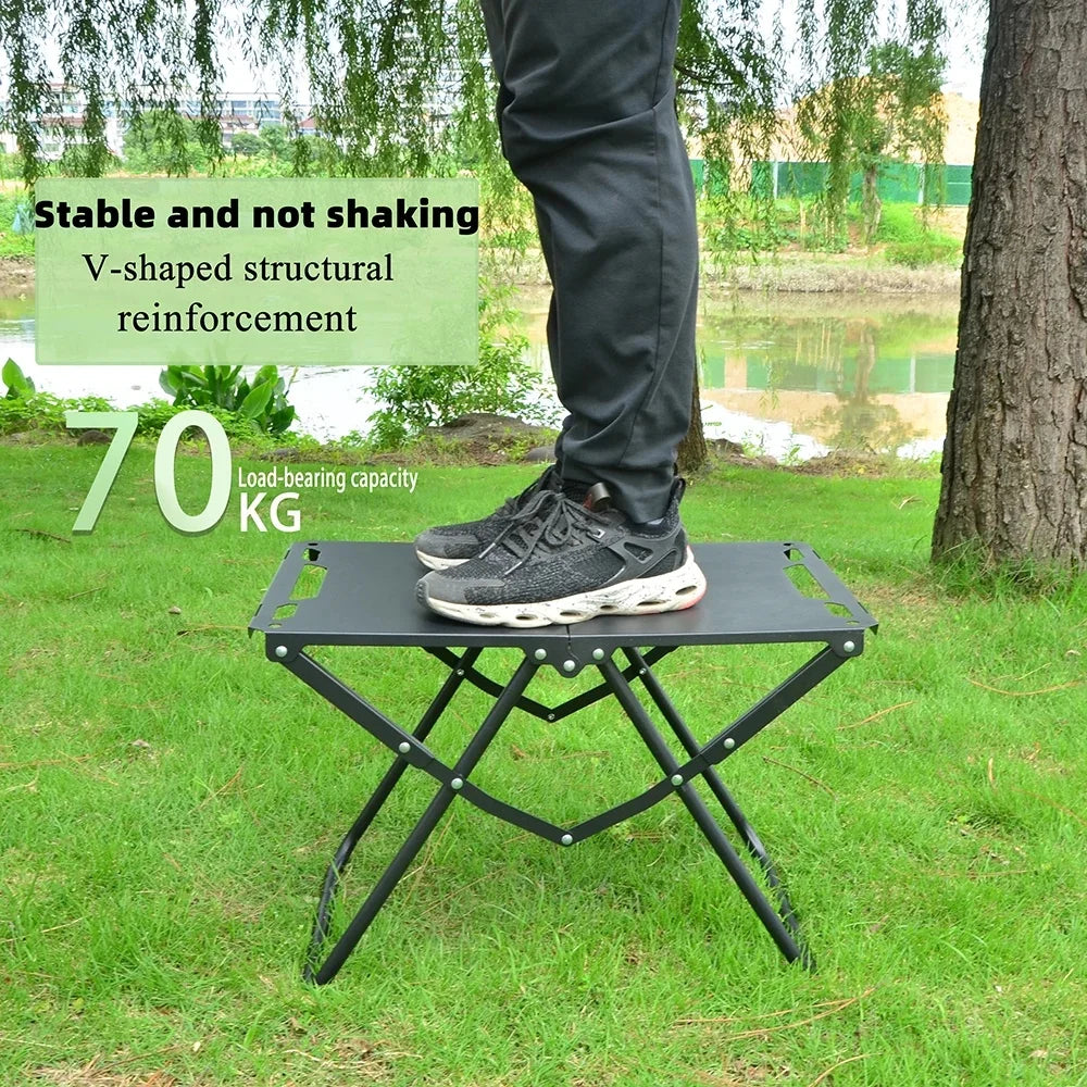 Lightweight Beach Picnic Table, Foldable Hollowed Tabletop, Compact Outdoor Desk for Camping and Daily Leisure Trekker Essentials