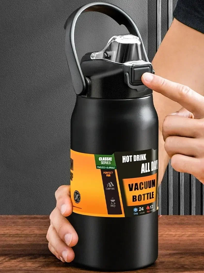 1500ml Stainless Steel Thermal Tumbler | Vacuum Insulated Travel Mug with Straw for Hot & Cold Drinks