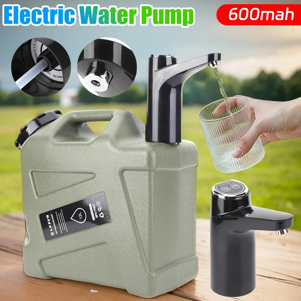 USB Rechargeable Electric Water Pump – Portable One-Touch Water Dispenser for Camping & Home Use Trekker Essentials