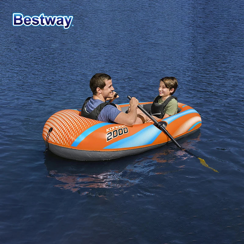 Heavy-Duty Inflatable Kayak for 1-3 Persons: PVC Rafting Boat for Thrilling Water Adventures