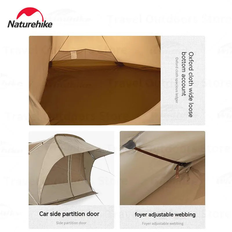 Tienda de campaña lateral Naturehike para coche: toldo todoterreno para camping y glamping