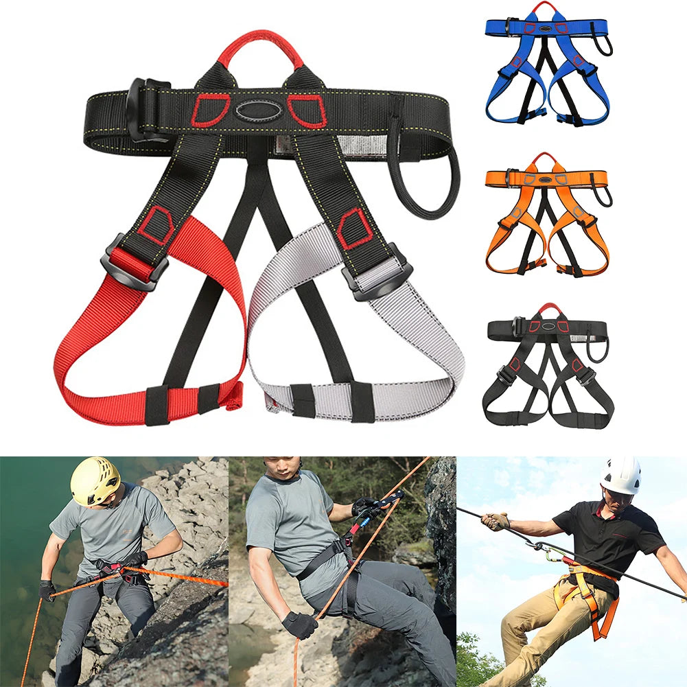 Professional Rock Climbing Harness - Adjustable Half Body Safety Belt for Mountaineering & Aerial Work