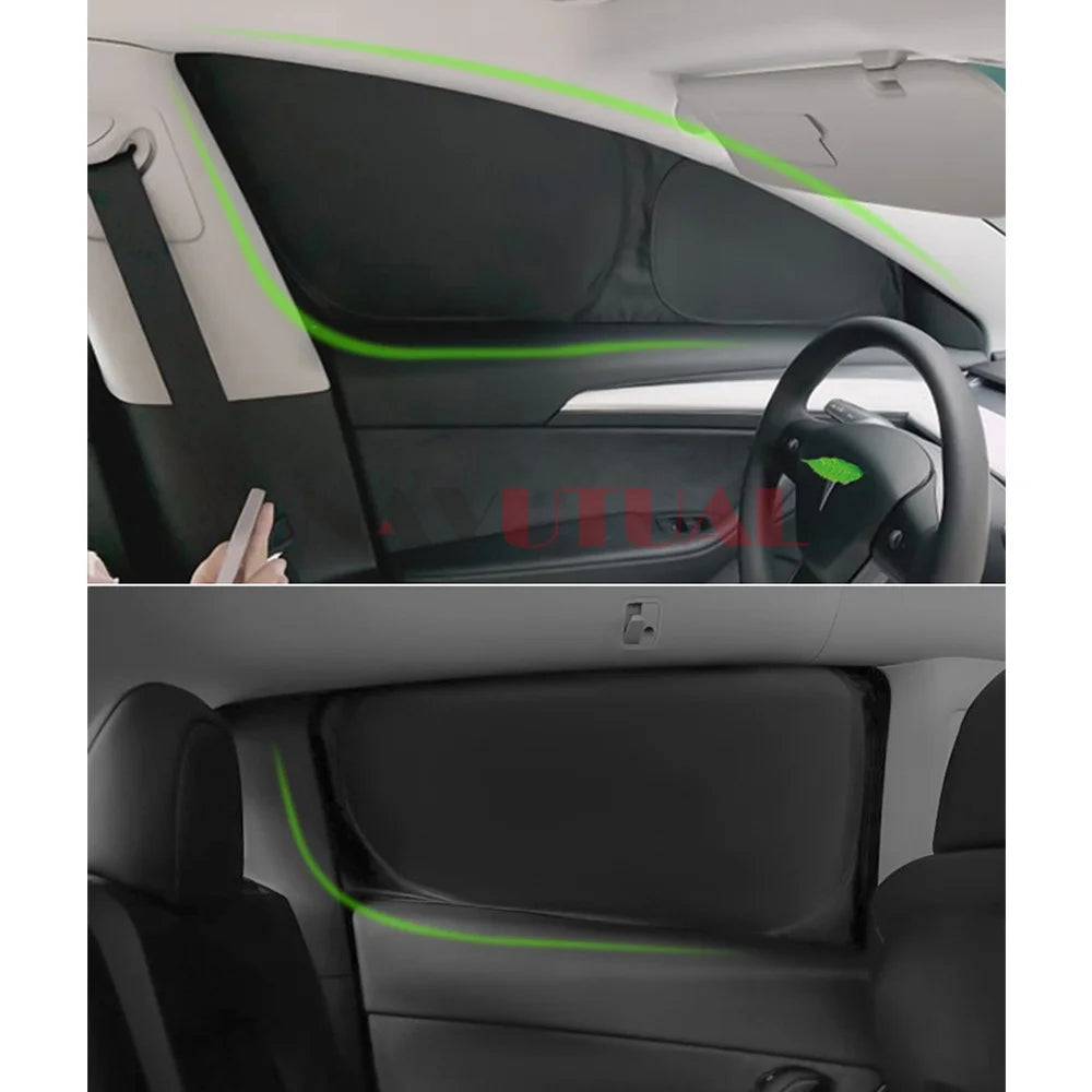 Tesla Model 3 & Model Y Privacy Sun Shade – Custom-Fit Car Window Sunshade