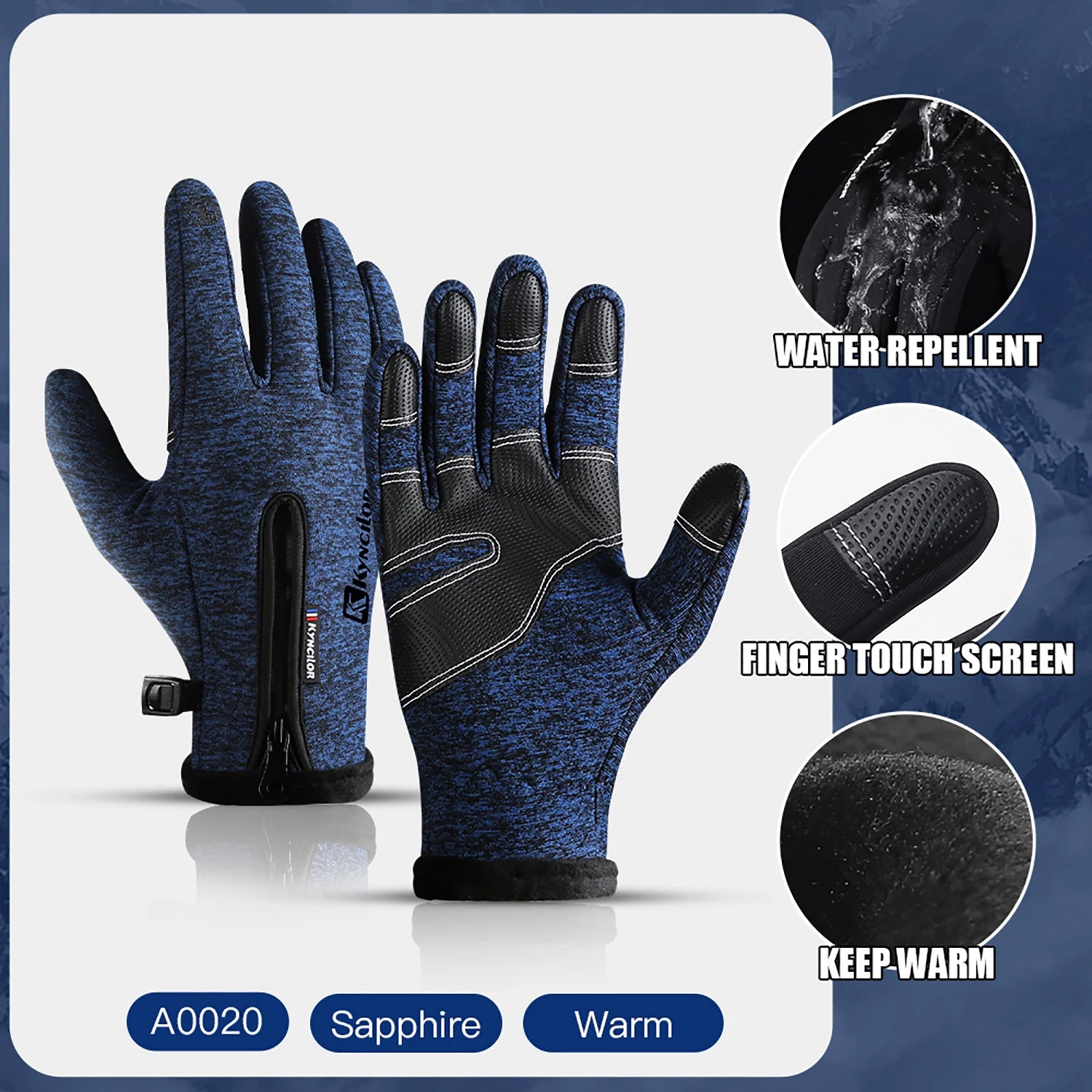 Touchscreen Waterproof Winter Cycling Gloves Full Finger Sports Riding Gloves Mountaineering & Camping
