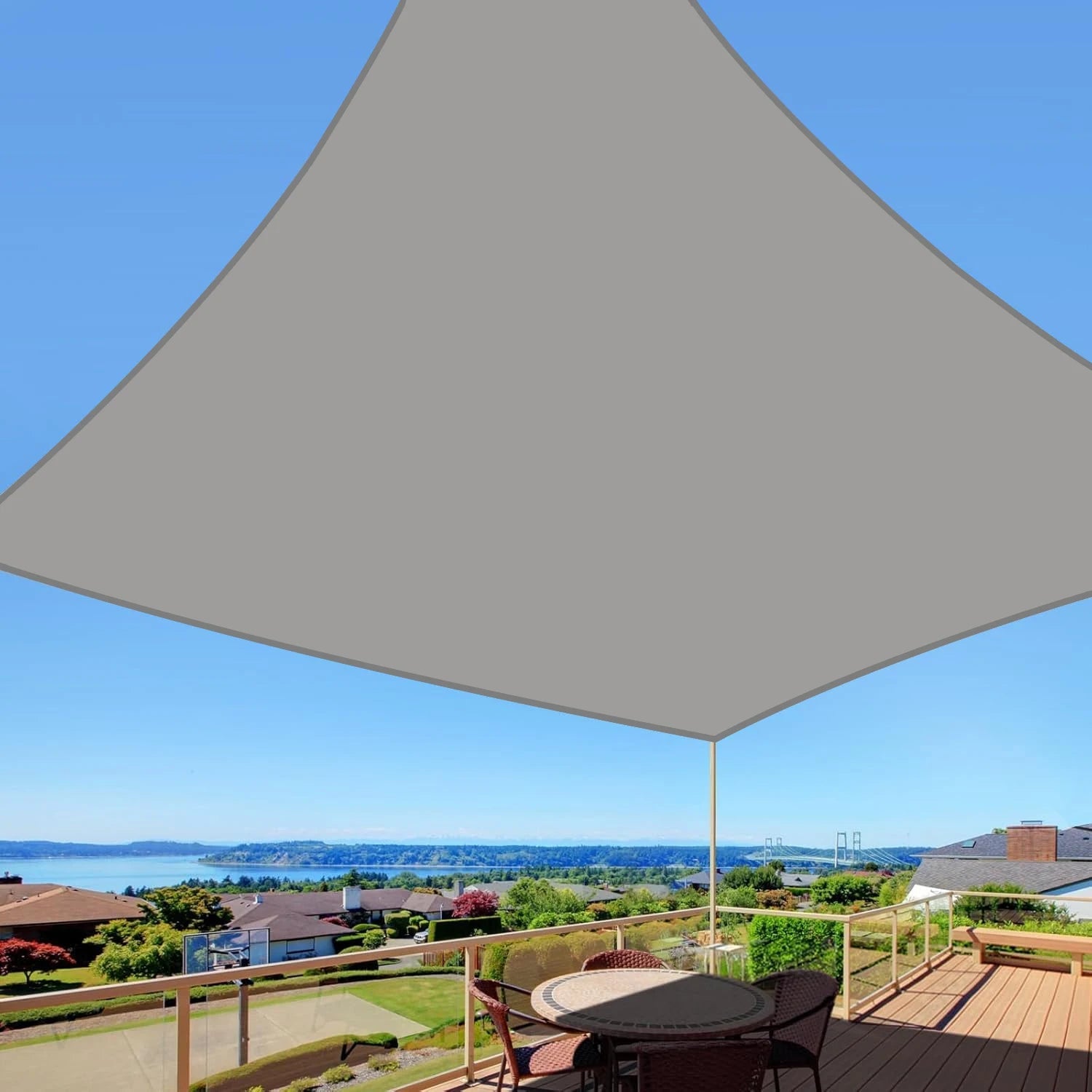 95% UV Block Waterproof Sun Shade Sail - High-Density Breathable Canopy for Patio Garden Pool Backyard, Windproof with Stainless Trekker Essentials