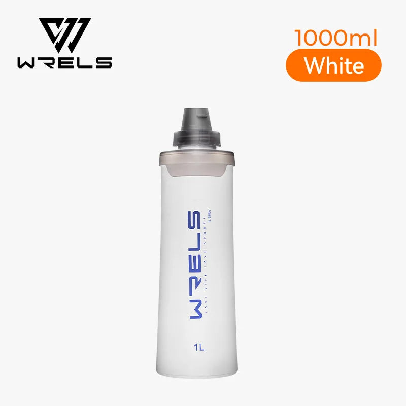 WRELS Soft Water Bottle with Filter Ultralight Collapsible Water Filter Bottle Hydrapak Soft Flask for Hiking Camping Backpack Trekker Essentials