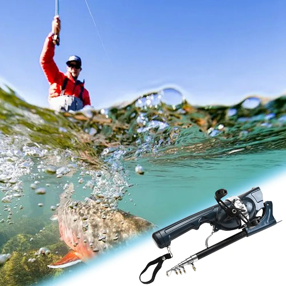 Carbon Fiber Telescopic Fishing Rod - Portable Foldable Spinning Rod with Reel