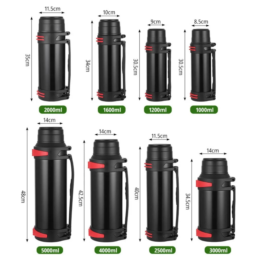 Large Capacity Stainless Steel Thermos | Vacuum Insulated Water Bottle for Outdoor Travel & Sports