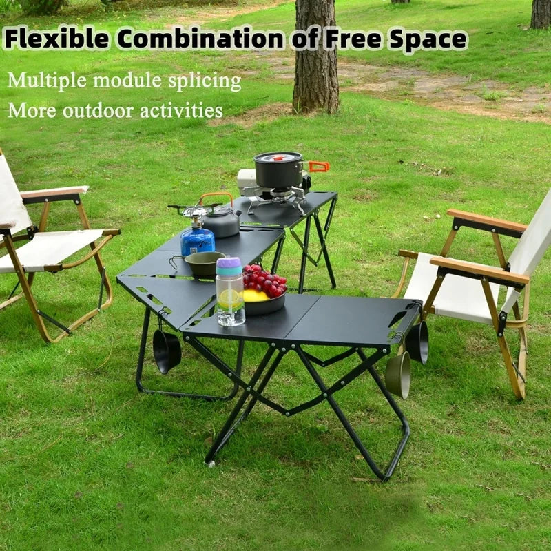 Lightweight Beach Picnic Table, Foldable Hollowed Tabletop, Compact Outdoor Desk for Camping and Daily Leisure Trekker Essentials