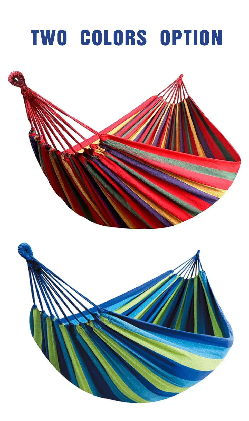 WESTTUNE Outdoor Canvas Hammock Camping Swing Hammock with Tree Ropes Load-bearing Up to 200kg Perfect for Garden Patio Backyard Trekker Essentials