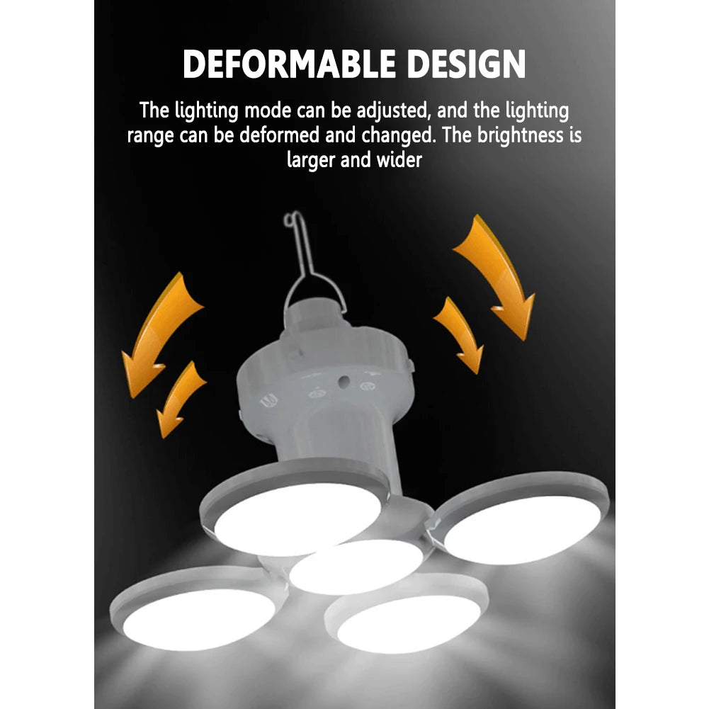 Solar LED Camping Light Bulb – 500LM Rechargeable Portable Lantern with USB Charging & 5 Lighting Modes Trekker Essentials