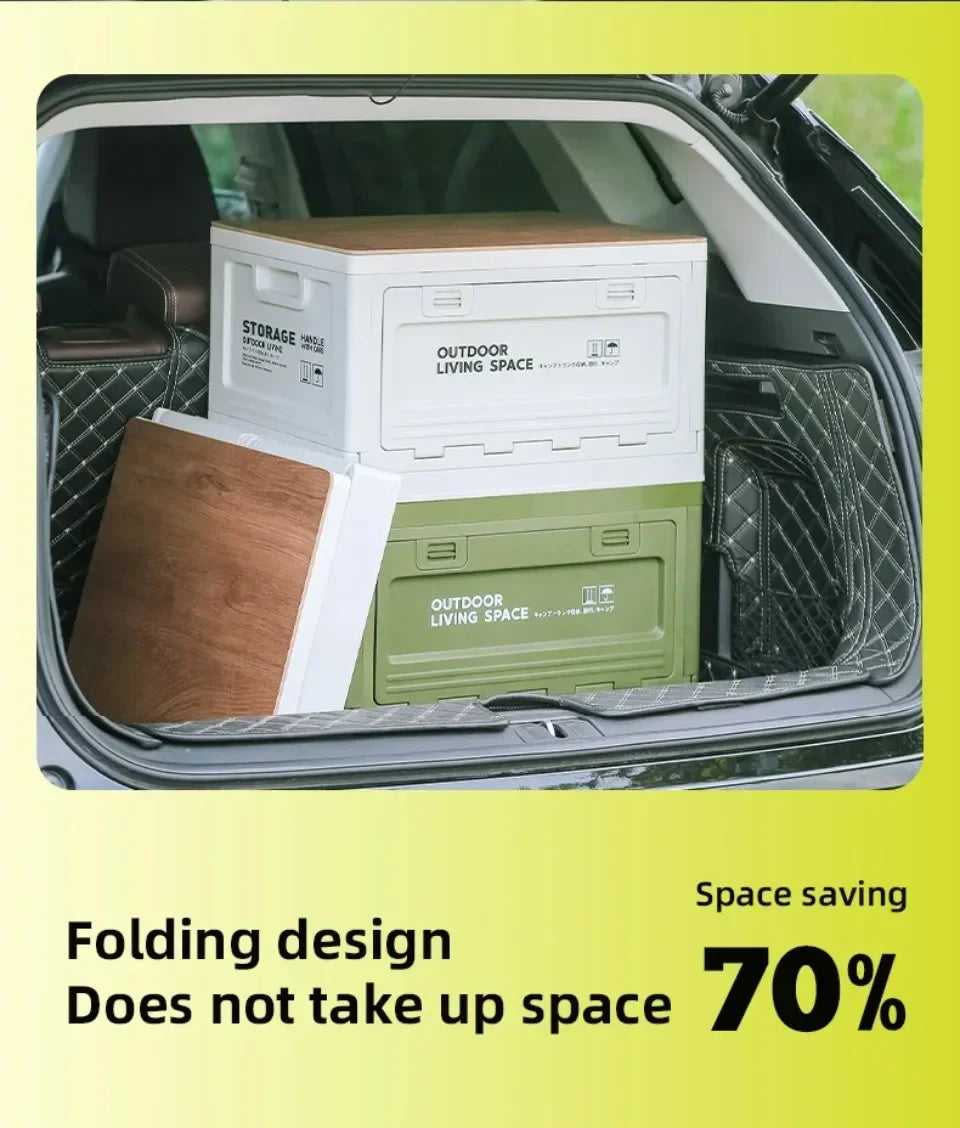 Foldable Camping Storage Box – 27L/50L Large Capacity Organizer for Outdoor, Picnic & Car Trunk