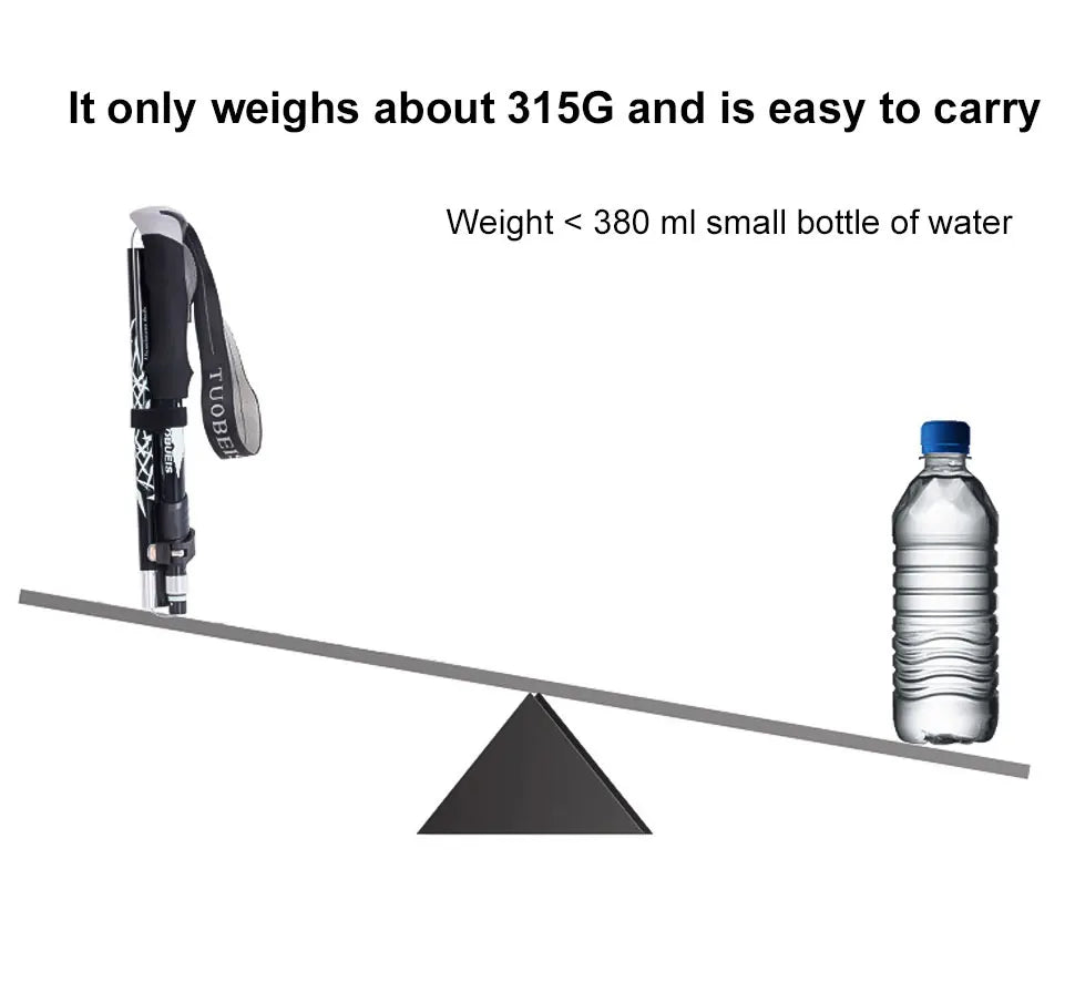 4-Section Telescopic Trekking Pole, Lightweight Folding Walking Stick for Hiking & Climbing