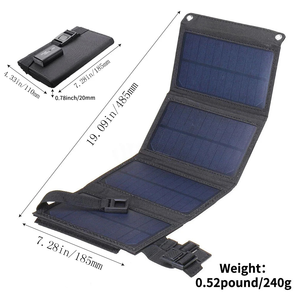 1PC Foldable Solar Panel, Portable Flexible  5V USB Foldable Solar Panel, Used for Small Batteries Outdoor Lighting Accessories Trekker Essentials