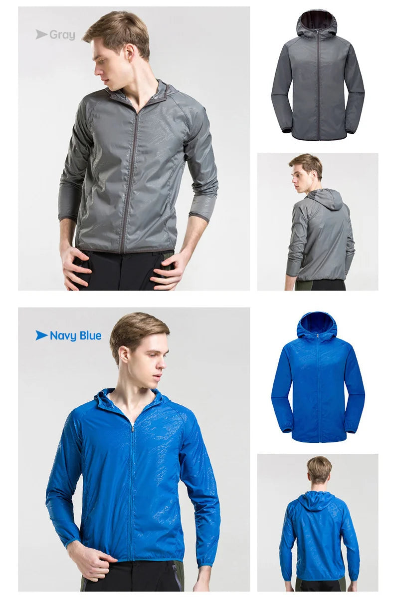 Camping Waterproof Jacket Men Women Windbreaker Men Raincoat Rain Jacket Men Waterproof Hiking Climbing Clothes Sun Protection Trekker Essentials
