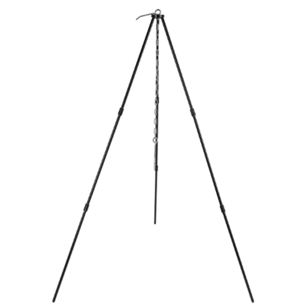 Adjustable Camping Tripod Stand - Lightweight Aluminum Hanging Pot Holder for Outdoor Cooking, BBQ & Dutch Oven (26-78cm Height)
