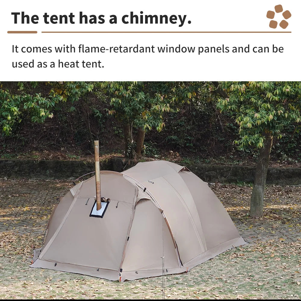 2 Person Hot Tent with Stove Jack – 4 Season Waterproof Camping Tent with Snow Skirt & Extended Vestibule Trekker Essentials