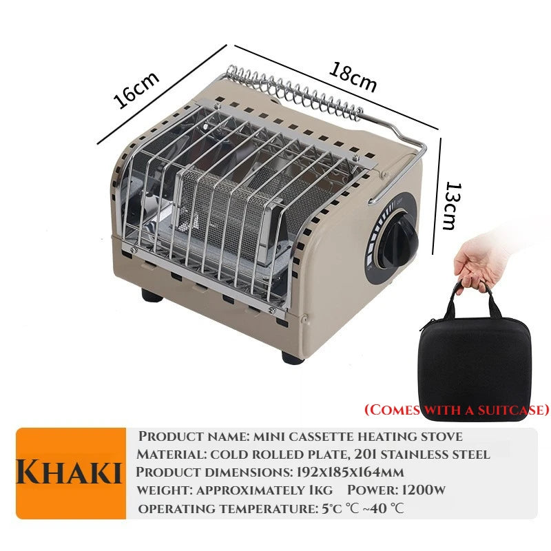 Portable 1200W Outdoor Gas Heater Stove – Smokeless Camping & Picnic Heater