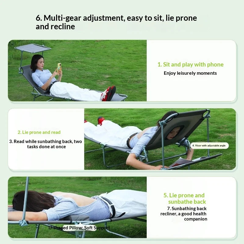Lightweight Foldable Camping Cot Portable Aluminum Frame Elevated Bed Easy Setup Heavy Duty Single Outdoor Backpacking Camp Bed