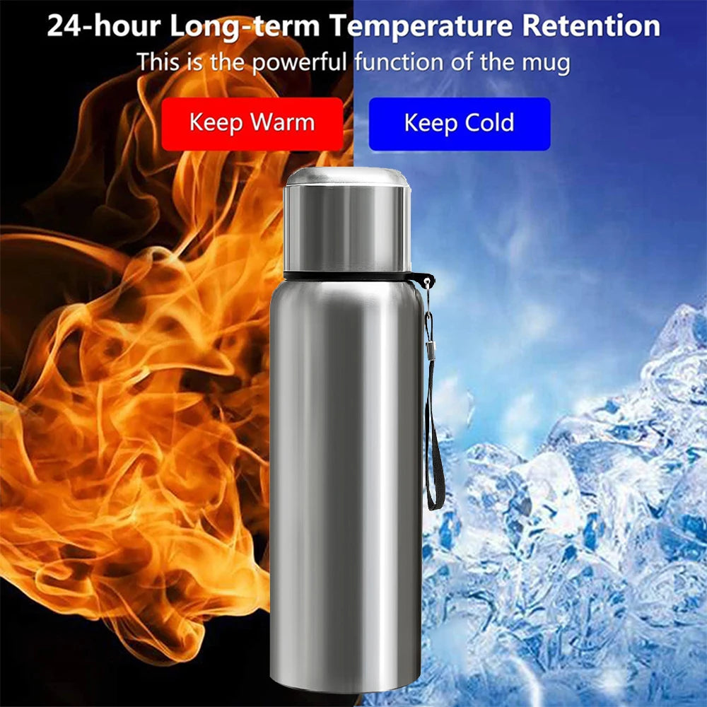 Smart Vacuum Flask with LED Temperature Display | 316 Stainless Steel Thermos, 24hr Insulation, 600-1500ml