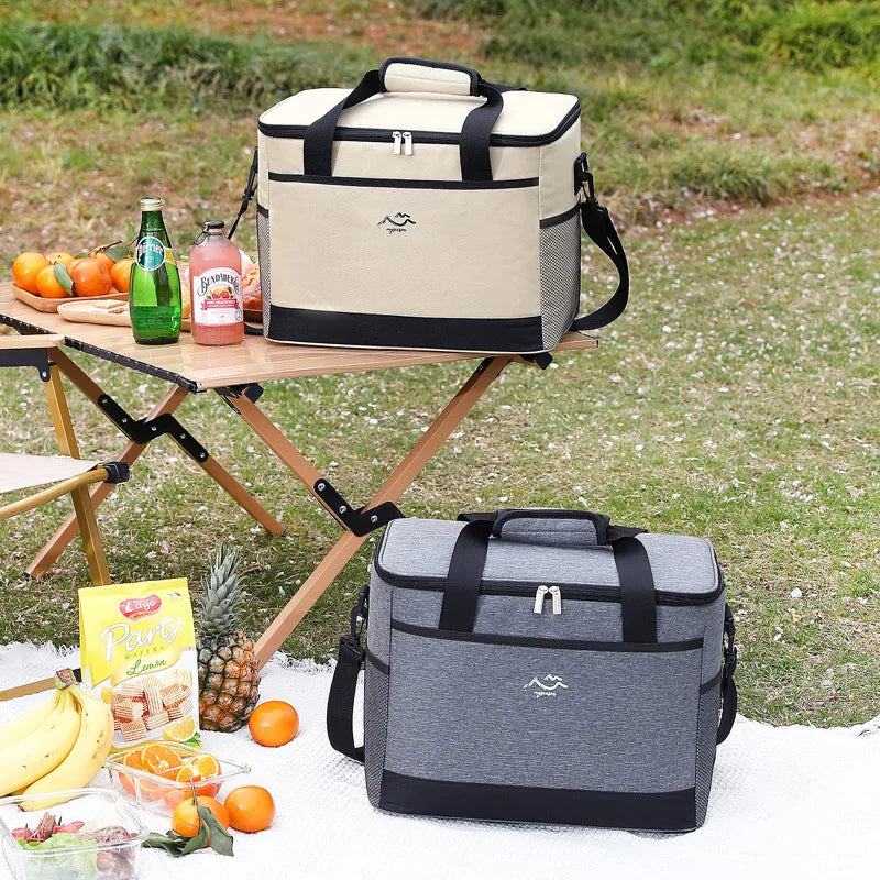 26L Large Capacity Camping Picnic Insulated Cooler Bag Cooler Box Travel Lunch Ice Thermal Food Lunch Bag Trekker Essentials