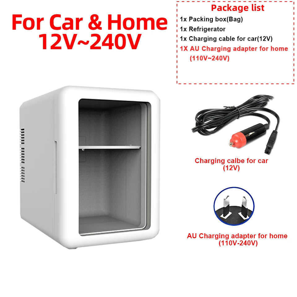 E-ACE 4L Car Refrigerator Mini Fridge Freezer Car & Home Use Portable Compressor Cooler Ice Box for Camping Summer Essential Trekker Essentials