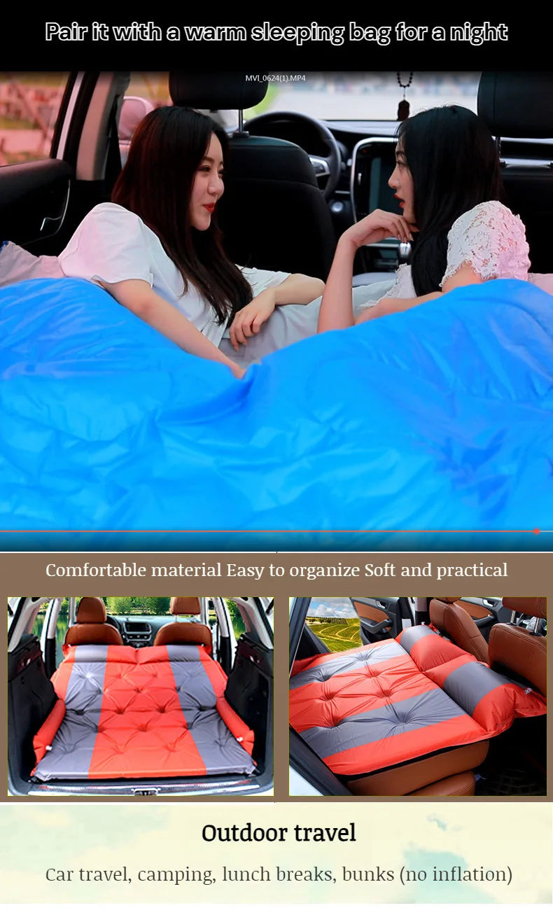 Car Automatic Iatable Bed SUV Car Folding Air Mattress Portable Back Seat Blow-up Sleeping Pad For Vehicle Trunk Travel Camping