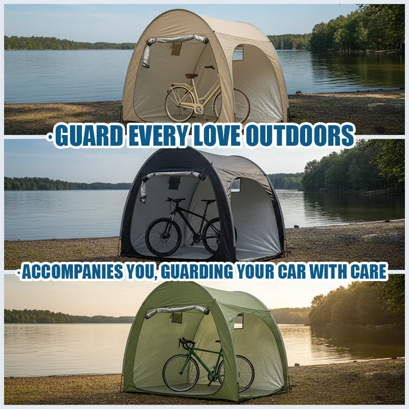 Portable Bike Shelter Storage Tent – Aluminum Alloy Frame, Oxford Fabric, Weatherproof Bicycle Cover Trekker Essentials