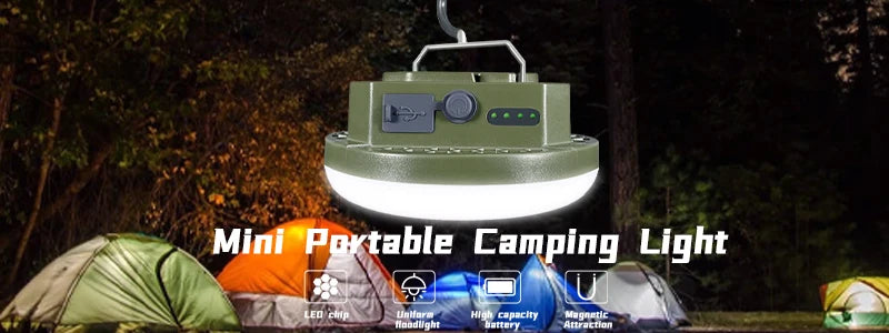 9900mAh Rechargeable Camping Lantern: Ultra-Bright LED Work Light with Magnet & Power Bank